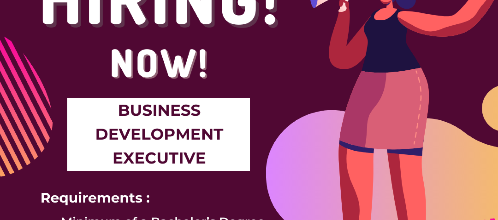 We're Hiring ! a Business Development Executive 
